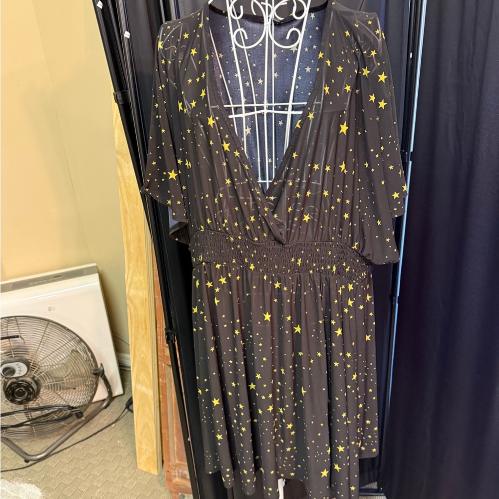 Torrid Black and gold Star Swim Coverup
